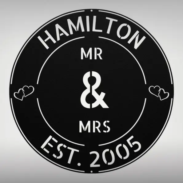 Personalized Mr and Mrs Metal Sign