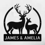 Personalized Mr Mrs Deer Metal Sign