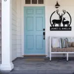 Personalized Mr Mrs Deer Metal Sign
