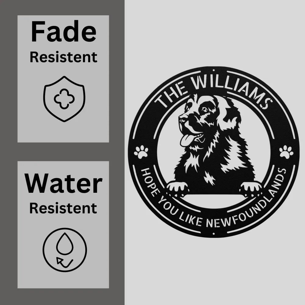 Personalized Newfoundland Dog Metal Sign Personalized Newfoundland Dog Metal Sign