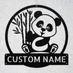 Personalized Panda Bear Metal Sign