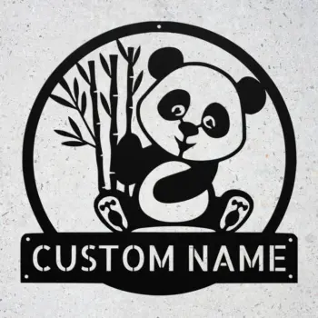 Personalized Panda Bear Metal Sign