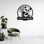 Personalized Panda Bear Metal Sign