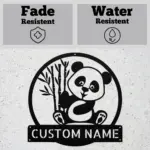 Personalized Panda Bear Metal Sign