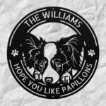 Personalized Papillon Dog Metal Sign
