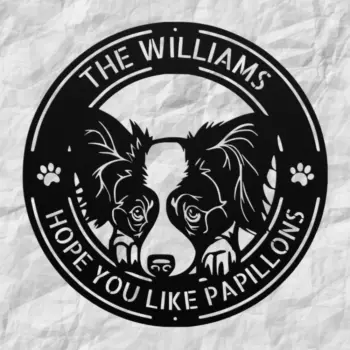 Personalized Papillon Dog Metal Sign