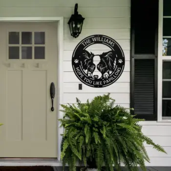 Personalized Papillon Dog Metal Sign