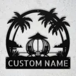 Personalized Paradise Scene Metal Sign