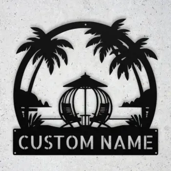Personalized Paradise Scene Metal Sign