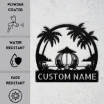 Personalized Paradise Scene Metal Sign