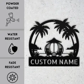 Personalized Paradise Scene Metal Sign