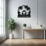 Personalized Paradise Scene Metal Sign
