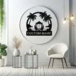 Personalized Paradise Scene Metal Sign