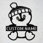 Personalized Penguin Metal Sign