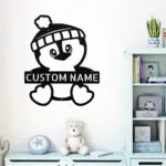 Personalized Penguin Metal Sign