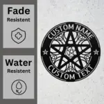 Personalized Pentacle Metal Sign