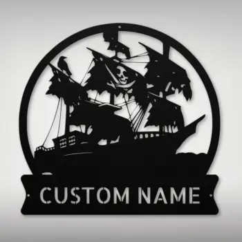 Personalized Pirate Ship Metal Sign