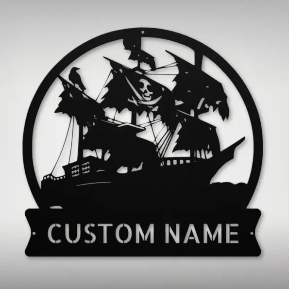 Personalized Pirate Ship Metal Sign