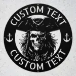 Personalized Pirate Skull Metal Sign