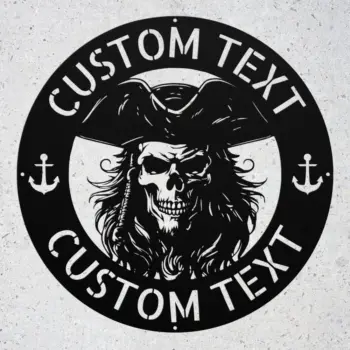 Personalized Pirate Skull Metal Sign