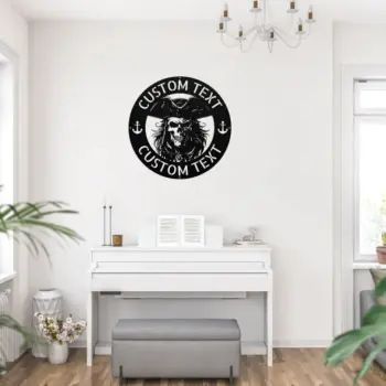Personalized Pirate Skull Metal Sign