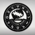 Personalized Pisces Metal Sign