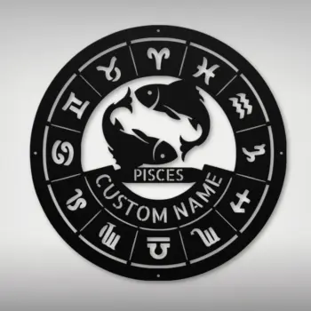 Personalized Pisces Metal Sign