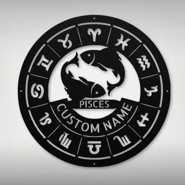 Personalized Pisces Metal Sign