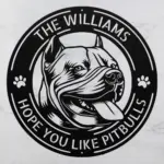 Personalized Pitbull Dog Metal Sign