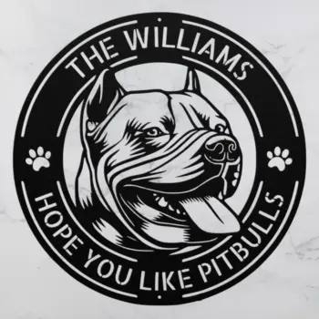 Personalized Pitbull Dog Metal Sign