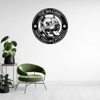 Personalized Pitbull Dog Metal Sign