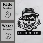 Personalized Poker Skull Metal Sign