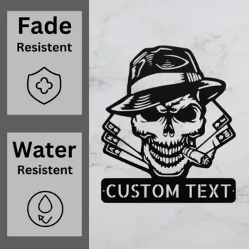 Personalized Poker Skull Metal Sign