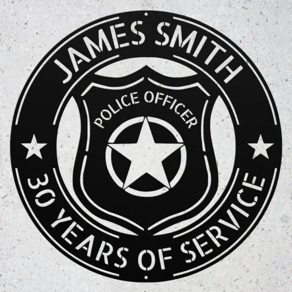 Personalized Police Badge Metal Sign