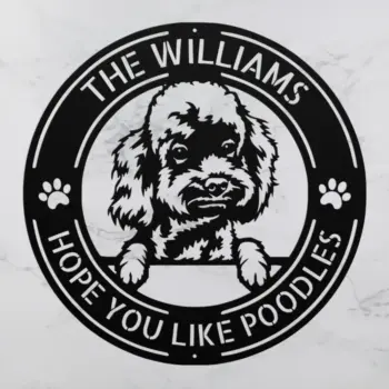 Personalized Poodle Dog Metal Sign