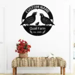 Personalized Quail Metal Sign