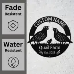 Personalized Quail Metal Sign