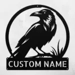 Personalized Raven Bird Metal Sign