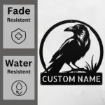 Personalized Raven Bird Metal Sign