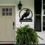 Personalized Raven Bird Metal Sign