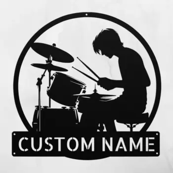 Personalized Rock Drummer Metal Sign