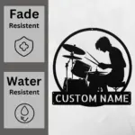 Personalized Rock Drummer Metal Sign