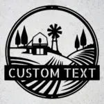 Personalized Rolling Fields Metal Sign