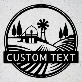 Personalized Rolling Fields Metal Sign