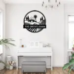 Personalized Rolling Fields Metal Sign