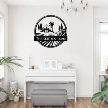 Personalized Rolling Fields Metal Sign