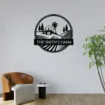 Personalized Rolling Fields Metal Sign
