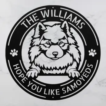 Personalized Samoyed Dog Metal Sign