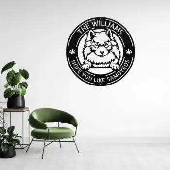 Personalized Samoyed Dog Metal Sign