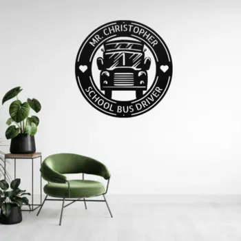 Personalized School Bus Metal Sign